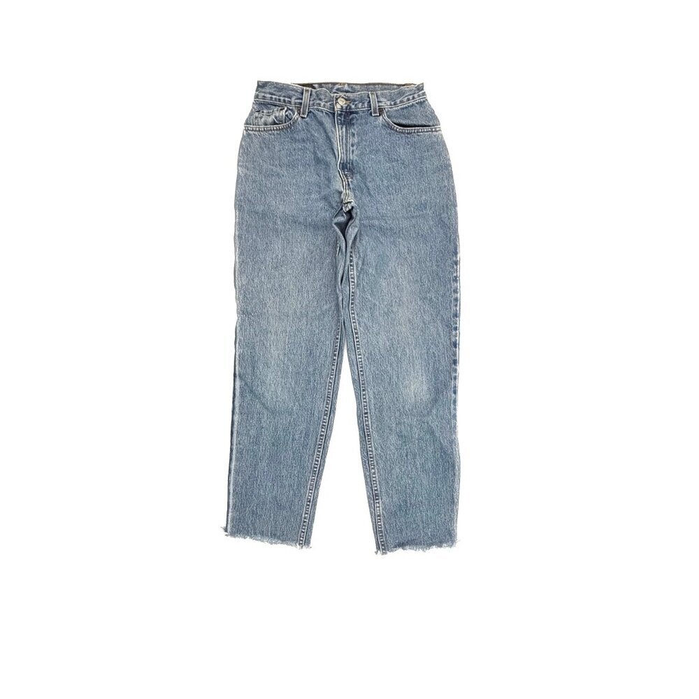 Vintage Levi's 550 Relaxed Fit Tapered Leg Raw Hem Womens size 8 Blue Denim Jean